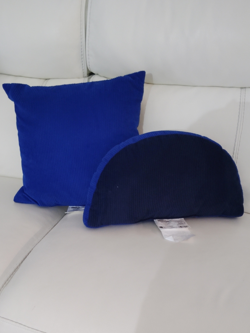 Target Room Essentials Navy Blue Pillow Set - Square & Half Moon 2-Piece Lot